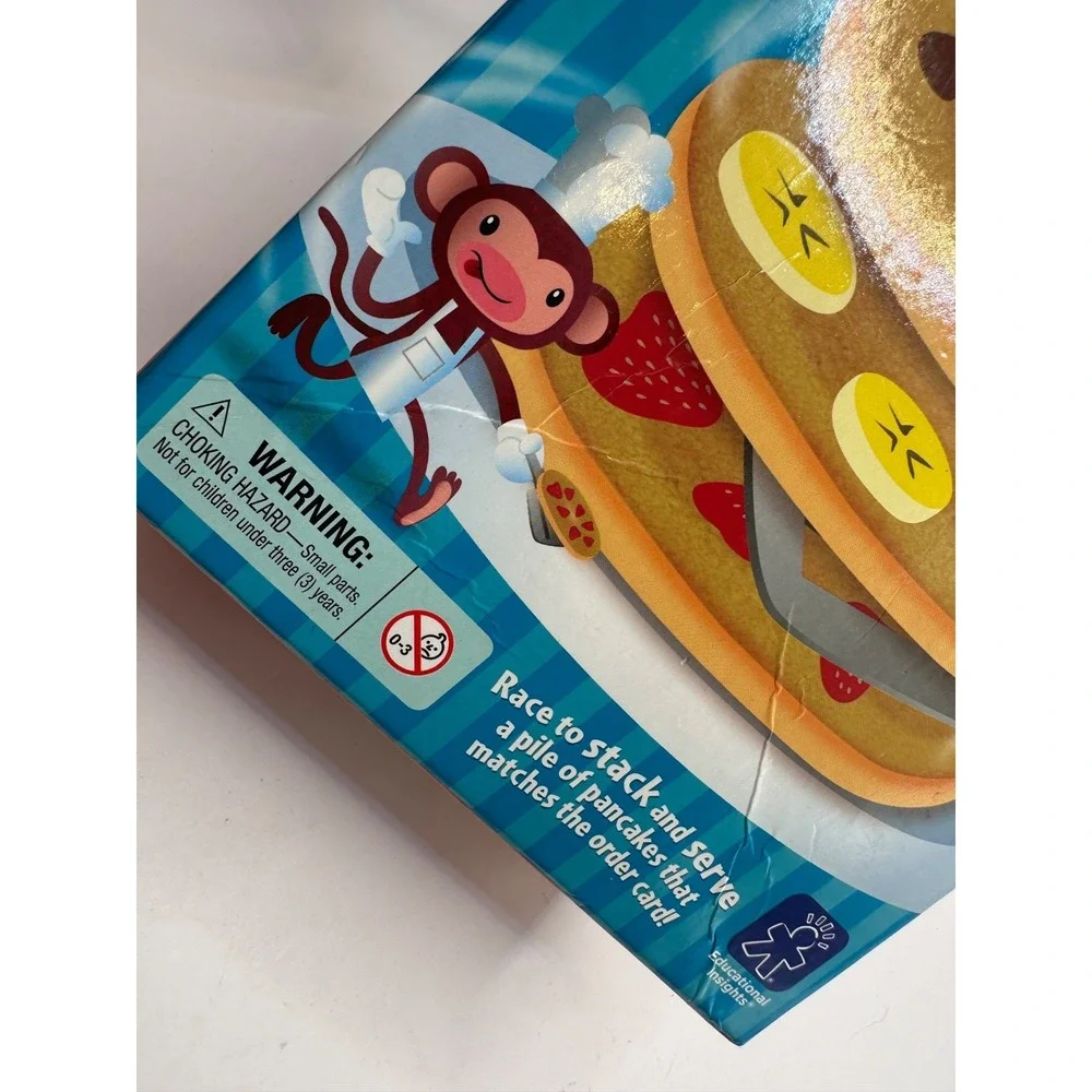 Educational Insights Pancake Pile-Up Relay Race Game COMPLETE Ages 4+ 2-12 Plyrs